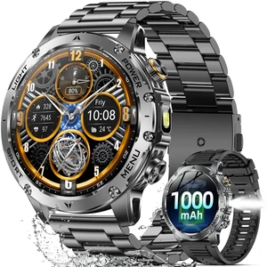 Military Smart Watches for Men (Answer/Make Calls), Smart Watch with 1000mAh Battery, Heart Rate/Sleep Monitor 100+ Sport Modes 1.7 Fitness Watch for Android/iPhone, 2 Bands (Silver) Military Smart Watches for Men (Answer/Make Calls), Smart Watch with 1000mAh Battery, Heart Rate/Sleep Monitor 100+ Sport Modes 1.7 Fitness Watch for Android/iPhone, 2 Bands (Silver)