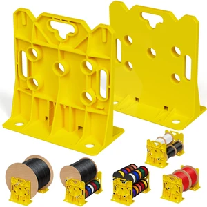 Wire Spool Rack Electrical Wire Dispenser, Cable Reel Caddy-1 Pair Fits up to 34" Reels, 330 LBS Load Capacity, Multi-purpose, Free-Standing, Portable, Weather-Resistant Wire Spool Rack Electrical Wire Dispenser, Cable Reel Caddy-1 Pair Fits up to 34" Reels, 330 LBS Load Capacity, Multi-purpose, Free-Standing, Portable, Weather-Resistant