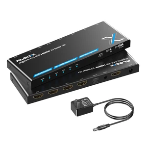 4K 60Hz HDMI Splitter 1x4 with Audio Extractor, Downscaler & EDID TOSLINK & 3.5mm audio out, per-output 4K-to-1080p scaling for mixed displays, lossless, 18Gbps HDMI 2.0, HDR, HDCP 2.2 4K 60Hz HDMI Splitter 1x4 with Audio Extractor, Downscaler & EDID TOSLINK & 3.5mm audio out, per-output 4K-to-1080p scaling for mixed displays, lossless, 18Gbps HDMI 2.0, HDR, HDCP 2.2