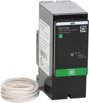 Square D Secondary Surge Arrestor - QO Load Center, Surge Protective Device, NEMA 1 Indoor, 5kA, 22.5kW SCCR, 3 Wire, 12/24V AC, 1 Phase, CSA Certified, Dark Gray, QO2175SB Square D Secondary Surge Arrestor - QO Load Center, Surge Protective Device, NEMA 1 Indoor, 5kA, 22.5kW SCCR, 3 Wire, 12/24V AC, 1 Phase, CSA Certified, Dark Gray, QO2175SB