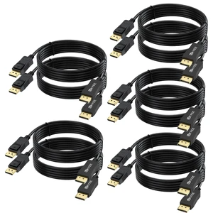 DisplayPort Cable 10ft 10-Pack, Monitor Cable (Display Port) DP to Displayport 1.2 Cord 10 feet Compatible with DP 1.1/1.2 Supports 1440P@144HZ,2K@144Hz, 4K@60Hz-Black,Gold Plated DisplayPort Cable 10ft 10-Pack, Monitor Cable (Display Port) DP to Displayport 1.2 Cord 10 feet Compatible with DP 1.1/1.2 Supports 1440P@144HZ,2K@144Hz, 4K@60Hz-Black,Gold Plated