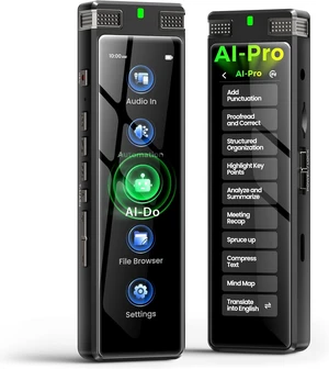 8GB AI Voice Recorder, Digital Voice Recorder with Playback, Offline Transcribe and Online Summarize/Mindmap/Translation Base on AI Technology, Voice Activated Audio Recorder (Black 8GB AI Voice Recorder, Digital Voice Recorder with Playback, Offline Transcribe and Online Summarize/Mindmap/Translation Base on AI Technology, Voice Activated Audio Recorder (Black