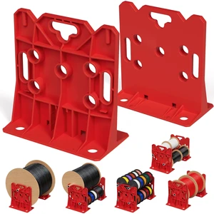 Wire Spool Rack Electrical Wire Dispenser, Cable Reel Caddy-1 Pair Fits up to 34" Reels, 330 LBS Load Capacity, Multi-purpose, Free-Standing, Portable, Weather-Resistant Wire Spool Rack Electrical Wire Dispenser, Cable Reel Caddy-1 Pair Fits up to 34" Reels, 330 LBS Load Capacity, Multi-purpose, Free-Standing, Portable, Weather-Resistant