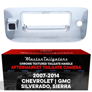 Chrome Tailgate Handle with Backup Camera Replacement for Chevrolet Silverado/GMC Sierra (2007-2014) IP68 Waterproof Parking Grid Lines Available Easy to Install Chrome Tailgate Handle with Backup Camera Replacement for Chevrolet Silverado/GMC Sierra (2007-2014) IP68 Waterproof Parking Grid Lines Available Easy to Install
