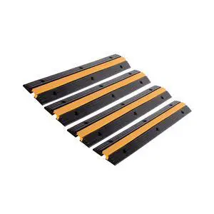 4 Pack Rubber Cable Ramp Hose Cable Protector Ramp 1 Channel 11000Lbs Load Capacity Traffic Speed Bump Wires Power Lines Extension Cord Cover for Indoor Outdoor 4 Pack Rubber Cable Ramp Hose Cable Protector Ramp 1 Channel 11000Lbs Load Capacity Traffic Speed Bump Wires Power Lines Extension Cord Cover for Indoor Outdoor