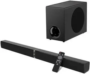 Sound Bar with Subwoofer,120W Soundbar for Smart TV Surround Sound Home Theater System Bluetooth 5.3 Audio Compatible with ARC, AUX, Optical Sound Bar with Subwoofer,120W Soundbar for Smart TV Surround Sound Home Theater System Bluetooth 5.3 Audio Compatible with ARC, AUX, Optical