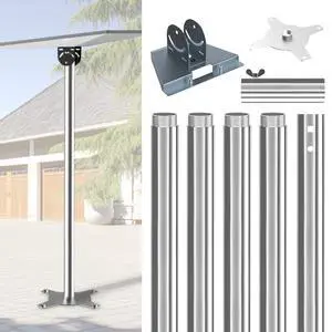 for Starlink Gen 3 Pole Mount Kit with Pipe Adapter, Thickened Stainless Steel, Starlink Mounting Starlink Base Bracket (5 Section Straight with Mount) for Starlink Gen 3 Pole Mount Kit with Pipe Adapter, Thickened Stainless Steel, Starlink Mounting Starlink Base Bracket (5 Section Straight with Mount)