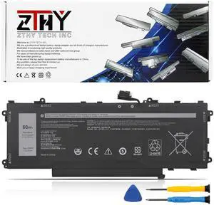 GT6TK Battery 60Wh 3-Cell Replacement for Dell Latitude 9440 2-in-1 Latitude 9450 2-in-1 Series Laptop K2CPY 0K2CPY MWK05 0MWK05 11.55V 5065mAh GT6TK Battery 60Wh 3-Cell Replacement for Dell Latitude 9440 2-in-1 Latitude 9450 2-in-1 Series Laptop K2CPY 0K2CPY MWK05 0MWK05 11.55V 5065mAh