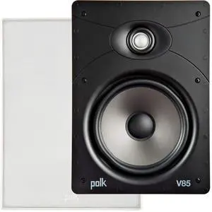 V85 Vanishing in Wall Speaker (Single) - Ideal for Large Rooms, Features Composite Polymer Cone Driver, Swivel Mount Silk Dome Tweeter, Easy Installation, Includes Paintable Slim Grille V85 Vanishing in Wall Speaker (Single) - Ideal for Large Rooms, Features Composite Polymer Cone Driver, Swivel Mount Silk Dome Tweeter, Easy Installation, Includes Paintable Slim Grille