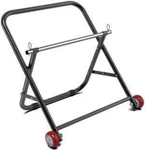 Portable Cable Caddy, Heavy Duty Wire Spool Rack with Wheels - Portable Dispenser with 15mm Rod, Holds 20" Spools, 100 lbs Capacity, Black Portable Cable Caddy, Heavy Duty Wire Spool Rack with Wheels - Portable Dispenser with 15mm Rod, Holds 20" Spools, 100 lbs Capacity, Black