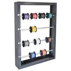 Wire Spool Rack - Superior Strength Wire/Cable Dispenser - Conduit Display & Storage for Electrical Industrial & Retail Use (4 Rods, Grey) Wire Spool Rack - Superior Strength Wire/Cable Dispenser - Conduit Display & Storage for Electrical Industrial & Retail Use (4 Rods, Grey)