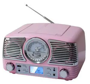 TechPlay QT62BT, Retro Design Compact Stereo CD, with AM/FM Rotary knob, Wireless Bluetooth Reception and USB Port. with AUX in and Headphone Jack TechPlay QT62BT, Retro Design Compact Stereo CD, with AM/FM Rotary knob, Wireless Bluetooth Reception and USB Port. with AUX in and Headphone Jack