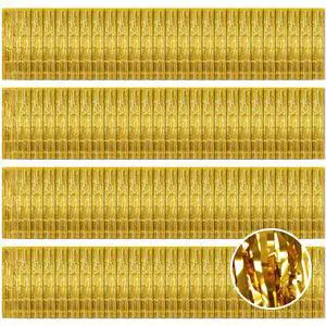 100 Pack Gold Foil Fringe Backdrop Curtains 3.2ft x 8.2ft Gold Tinsel Foil Fringe Curtains for Birthday Party Decorations Photo Booth Backdrop for Halloween Christmas New Year Holiday Decorations 100 Pack Gold Foil Fringe Backdrop Curtains 3.2ft x 8.2ft Gold Tinsel Foil Fringe Curtains for Birthday Party Decorations Photo Booth Backdrop for Halloween Christmas New Year Holiday Decorations