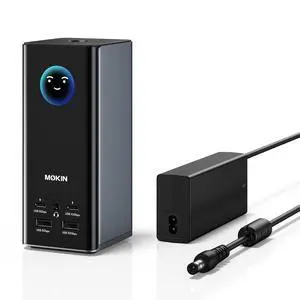 MOKiN Smart LCD Docking Station,18-Port USB C Docking Station Triple Display with 3HDMI+2DP,150W Max, Smart Display, Triple 4K 60Hz, 10Gbps USB Ports, Gigabit Ethernet, for macOS and Windows MOKiN Smart LCD Docking Station,18-Port USB C Docking Station Triple Display with 3HDMI+2DP,150W Max, Smart Display, Triple 4K 60Hz, 10Gbps USB Ports, Gigabit Ethernet, for macOS and Windows