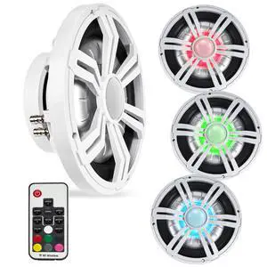 BMSS10RW 800W Peak (400W RMS) 10" Shallow Marine Subwoofer with Multi-Color LED Lighting for Boats/ATV/UTV/SxS/Powersport BMSS10RW 800W Peak (400W RMS) 10" Shallow Marine Subwoofer with Multi-Color LED Lighting for Boats/ATV/UTV/SxS/Powersport