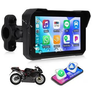 Motorcycle Carplay Screen, Wireless CarPlay Android Auto for Moto, 5" Waterproof Touchscreen Portable Car Stereo Support Dual Bluetooth, Siri, Google Assistant Motorcycle Carplay Screen, Wireless CarPlay Android Auto for Moto, 5" Waterproof Touchscreen Portable Car Stereo Support Dual Bluetooth, Siri, Google Assistant
