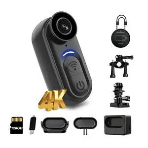 4K Mini Body Camera 128GB Thumb Size Wearable Action Cam, Hands-Free POV Recording, Portable Body Worn Camera for Travel, Cycling, Sports, Pets, Outdoor Adventures 4K Mini Body Camera 128GB Thumb Size Wearable Action Cam, Hands-Free POV Recording, Portable Body Worn Camera for Travel, Cycling, Sports, Pets, Outdoor Adventures