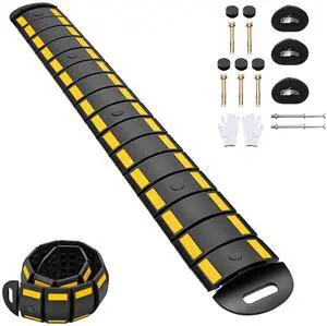 Rubber Speed Bump, 6.4FT Portable Speed Bumps, Heavy Duty Speed Bump for Driveway Asphalt Vehicle Traffic Road Concrete Garage Gravel Roads with 5 Bolts & 3 Straps (79.9 x 9 x 1.77 Inch) Rubber Speed Bump, 6.4FT Portable Speed Bumps, Heavy Duty Speed Bump for Driveway Asphalt Vehicle Traffic Road Concrete Garage Gravel Roads with 5 Bolts & 3 Straps (79.9 x 9 x 1.77 Inch)