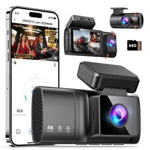3 Channel Dash Cam: 4K+1080P+1080P-Dash Cam Front and Rear Inside with Free 64GB Card & 5GHz WiFi - Dash Camera for Cars with IR Night Vision APP Control Parking Mode G-Sensor Loop Recording(X7) 3 Channel Dash Cam: 4K+1080P+1080P-Dash Cam Front and Rear Inside with Free 64GB Card & 5GHz WiFi - Dash Camera for Cars with IR Night Vision APP Control Parking Mode G-Sensor Loop Recording(X7)