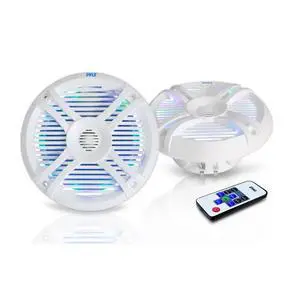 6.5 Dual Waterproof Marine Speakers - 250W Outdoor Car/Boat Radio Stereo Speakers Waterproof/Weather Proof Marine Stereo Speakers System Pair- LED Light Mount Kit Speaker Wire Grill PLMRX68LEW 6.5 Dual Waterproof Marine Speakers - 250W Outdoor Car/Boat Radio Stereo Speakers Waterproof/Weather Proof Marine Stereo Speakers System Pair- LED Light Mount Kit Speaker Wire Grill PLMRX68LEW