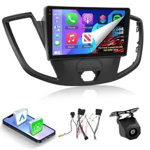 4G+128G Car Stereo for Ford Transit 150 250 350 2015 2016 2017 2018 2019 with Wireless Carplay & Android Auto - 9 Inch Android 15 Touchscreen Radio with EQ/5GHz WiFi/GPS/SWC, AHD Rear View Camera 4G+128G Car Stereo for Ford Transit 150 250 350 2015 2016 2017 2018 2019 with Wireless Carplay & Android Auto - 9 Inch Android 15 Touchscreen Radio with EQ/5GHz WiFi/GPS/SWC, AHD Rear View Camera