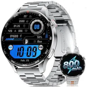 Smart Watch for Men(Answer/Make Calls), 1,7'' HD Large Screen Men's Smartwatch with 800mAh Batterry/Flashlight/Heart Rate/Sleep Monitor/100+ Sport Modes, IP68 Waterproof Fitness Watch Silver Smart Watch for Men(Answer/Make Calls), 1,7'' HD Large Screen Men's Smartwatch with 800mAh Batterry/Flashlight/Heart Rate/Sleep Monitor/100+ Sport Modes, IP68 Waterproof Fitness Watch Silver