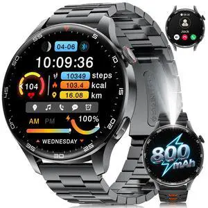 Smart Watch for Men(Answer/Make Calls), 1,7'' HD Large Screen Men's Smartwatch with 800mAh Batterry/Flashlight/Heart Rate/Sleep Monitor/100+ Sport Modes, IP68 Waterproof Fitness Watch, Black Smart Watch for Men(Answer/Make Calls), 1,7'' HD Large Screen Men's Smartwatch with 800mAh Batterry/Flashlight/Heart Rate/Sleep Monitor/100+ Sport Modes, IP68 Waterproof Fitness Watch, Black