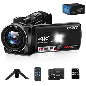 4K Video Camera Z36-1080P 30FPS Camcorder with IR Night Vision for YouTube, 3" HD Screen 18X Digital Zoom Vlogging Camera with Fill Light,32G Card, Remote, 2 Batteries 4K Video Camera Z36-1080P 30FPS Camcorder with IR Night Vision for YouTube, 3" HD Screen 18X Digital Zoom Vlogging Camera with Fill Light,32G Card, Remote, 2 Batteries