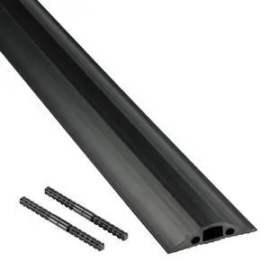 30ft Floor Cord Cover, Made in USA Linkable Cable Protector, Hide Extension Cords, Protect Cords, Prevent Cable Trips, Cord Hider, Heavy Duty - Cord Cavity = 0.56" (W) x 0.35" (H) - Black 30ft Floor Cord Cover, Made in USA Linkable Cable Protector, Hide Extension Cords, Protect Cords, Prevent Cable Trips, Cord Hider, Heavy Duty - Cord Cavity = 0.56" (W) x 0.35" (H) - Black