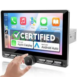 10.1 Inch Single DIN Car Stereo with Wireless Apple CarPlay & Android Auto, Floating Touchscreen Radio with Bluetooth, GPS, Physical Buttons & Volume Knob, Backup Camera Support 10.1 Inch Single DIN Car Stereo with Wireless Apple CarPlay & Android Auto, Floating Touchscreen Radio with Bluetooth, GPS, Physical Buttons & Volume Knob, Backup Camera Support