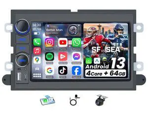 4Core+64G ROM Car Radio for Ford F150 2004-2008:7 Inch Touch Screen Stereo with Wireless CarPlay Android Auto Bluetooth 5.0 FM/RDS Audio GPS 5G WiFi SWC 1080P Backup Camera 4Core+64G ROM Car Radio for Ford F150 2004-2008:7 Inch Touch Screen Stereo with Wireless CarPlay Android Auto Bluetooth 5.0 FM/RDS Audio GPS 5G WiFi SWC 1080P Backup Camera