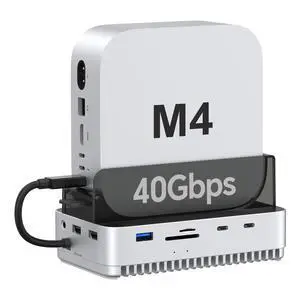 40Gbps Mac mini M4/M4 Pro Stand Hub with NVMe SSD Enclosure, Docking Station with USB-C 10Gbps, USB-A 10Gbps, TF/SD 4.0 Card Readers 312MB/s, USB-A 2.0, Fits M.2 PCIe up to 8TB 40Gbps Mac mini M4/M4 Pro Stand Hub with NVMe SSD Enclosure, Docking Station with USB-C 10Gbps, USB-A 10Gbps, TF/SD 4.0 Card Readers 312MB/s, USB-A 2.0, Fits M.2 PCIe up to 8TB