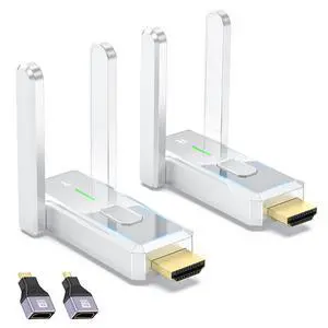 Wireless HDMI Transmitter and Receiver, Wireless HDMI Extender, Plug & Play | 4K Decode 1080P Output| Stream from PC/Laptop/Projector to Monitor/TV| 500FT Long Range| for Business/Conference/Home Thea Wireless HDMI Transmitter and Receiver, Wireless HDMI Extender, Plug & Play | 4K Decode 1080P Output| Stream from PC/Laptop/Projector to Monitor/TV| 500FT Long Range| for Business/Conference/Home Thea