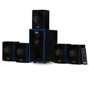 Acoustic Audio AA5102 Bluetooth Powered 5.1 Speaker System Home Theater Surround, Black (AA5102) Acoustic Audio AA5102 Bluetooth Powered 5.1 Speaker System Home Theater Surround, Black (AA5102)
