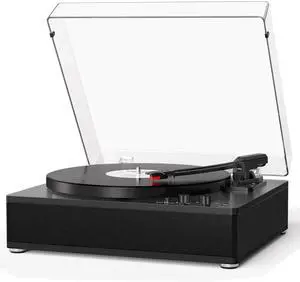 Vinyl Record Player with Stereo Speakers, Full-Size Turntable for Vinyl Records, Bluetooth Input & Output, 3-Speeds LP Player, Adjustable Counterweight, AUX Input, RCA Output, Retro Record Player Vinyl Record Player with Stereo Speakers, Full-Size Turntable for Vinyl Records, Bluetooth Input & Output, 3-Speeds LP Player, Adjustable Counterweight, AUX Input, RCA Output, Retro Record Player