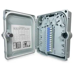 Fiber Optic Wall Mount or Pole Mount Enclosure for Indoor or Outdoor Fiber Optic Terminations and Fusion Splice installations with Couplers. (LC OS2 NO Pigtails) Fiber Optic Wall Mount or Pole Mount Enclosure for Indoor or Outdoor Fiber Optic Terminations and Fusion Splice installations with Couplers. (LC OS2 NO Pigtails)
