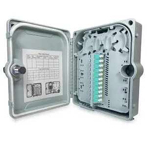 Fiber Optic Wall Mount or Pole Mount Enclosure for Indoor or Outdoor Fiber Optic Terminations and Fusion Splice installations with Couplers. (LC OM3 NO Pigtails) Fiber Optic Wall Mount or Pole Mount Enclosure for Indoor or Outdoor Fiber Optic Terminations and Fusion Splice installations with Couplers. (LC OM3 NO Pigtails)