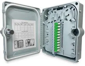 Fiber Optic Wall Mount or Pole Mount Enclosure for Indoor or Outdoor Fiber Optic Terminations and Fusion Splice installations with Couplers. (LC APC NO Pigtails) Fiber Optic Wall Mount or Pole Mount Enclosure for Indoor or Outdoor Fiber Optic Terminations and Fusion Splice installations with Couplers. (LC APC NO Pigtails)