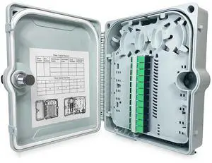 Fiber Optic Wall Mount or Pole Mount Enclosure for Indoor or Outdoor Fiber Optic Terminations and Fusion Splice installations with Couplers. (SC APC NO Pigtails) Fiber Optic Wall Mount or Pole Mount Enclosure for Indoor or Outdoor Fiber Optic Terminations and Fusion Splice installations with Couplers. (SC APC NO Pigtails)
