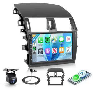 Android Car Radio for Toyota Corolla 2009-2013 with Wireless CarPlay Android Auto, 4G+64G 9 Touchscreen Car Stereo Mirror Link GPS Navigation WiFi Bluetooth FM RDS EQ SWC Backup Camera Android Car Radio for Toyota Corolla 2009-2013 with Wireless CarPlay Android Auto, 4G+64G 9 Touchscreen Car Stereo Mirror Link GPS Navigation WiFi Bluetooth FM RDS EQ SWC Backup Camera