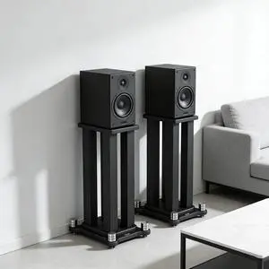 A Pair of Speaker Stands, Bookshelf Speaker Stand Steel Frame Support for Speakers up to 40 kg, Vibration-Absorbing MDF Design, Studio Monitor Stands Improves Sound Quality (20cm/7.8in) A Pair of Speaker Stands, Bookshelf Speaker Stand Steel Frame Support for Speakers up to 40 kg, Vibration-Absorbing MDF Design, Studio Monitor Stands Improves Sound Quality (20cm/7.8in)