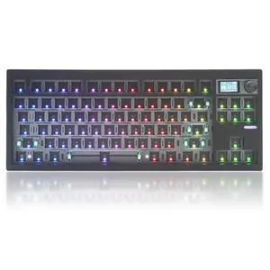 GMK87 TKL Mechanical Keyboard Kit Tri-Mode for 3/5pin Switches,85 Keys+Rotary Knob+TFT-LCD Screen Hotswap PCB Gasket Mounted,VIA Programmable DIY Keyboard Kit (Black) GMK87 TKL Mechanical Keyboard Kit Tri-Mode for 3/5pin Switches,85 Keys+Rotary Knob+TFT-LCD Screen Hotswap PCB Gasket Mounted,VIA Programmable DIY Keyboard Kit (Black)