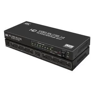 4K@60Hz 1x8 HDMI Splitter 1 in 8 Out,4:4:4,18 Gbps,8 Port Powered HDMI 2.0 Splitter Support Auto Down Scaler, 4K 1080P Sync, HDR10,3D, Only Duplication/Mirror Screens (Not Extend) for PS5/Xbox/HDTV 4K@60Hz 1x8 HDMI Splitter 1 in 8 Out,4:4:4,18 Gbps,8 Port Powered HDMI 2.0 Splitter Support Auto Down Scaler, 4K 1080P Sync, HDR10,3D, Only Duplication/Mirror Screens (Not Extend) for PS5/Xbox/HDTV