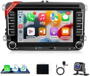 Car Stereo for Volkswagen VW Passat Golf MK5 MK6 Jetta Tiguan Beetle Car Radio with Wireless Carplay Android Auto, 7 inch Touch Screen GPS Navigation Bluetooth WiFi FM Backup Camera SWC Car Stereo for Volkswagen VW Passat Golf MK5 MK6 Jetta Tiguan Beetle Car Radio with Wireless Carplay Android Auto, 7 inch Touch Screen GPS Navigation Bluetooth WiFi FM Backup Camera SWC