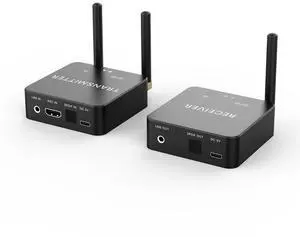 5.8GHz&5.2GHz Dual-Band Wireless Audio Transmitter Receiver with HDMI/Optical Digital(SPDIF)/RCA(3.5mm) in/Output, 160ft Long Range 0.018s Low Latency with Built-in Bluetooth 5.3 Receiver 5.8GHz&5.2GHz Dual-Band Wireless Audio Transmitter Receiver with HDMI/Optical Digital(SPDIF)/RCA(3.5mm) in/Output, 160ft Long Range 0.018s Low Latency with Built-in Bluetooth 5.3 Receiver
