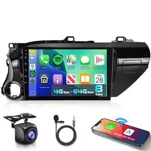 8 Core 4G+64G Car Radio for Toyota Hilux 2015-2020, Wireless Apple Carplay Android Auto Car Stereo, 10.1 IPS Touchscreen with WiFi, GPS, Bluetooth,FM/RDS, 32EQ DSP, Rear Camera 8 Core 4G+64G Car Radio for Toyota Hilux 2015-2020, Wireless Apple Carplay Android Auto Car Stereo, 10.1 IPS Touchscreen with WiFi, GPS, Bluetooth,FM/RDS, 32EQ DSP, Rear Camera