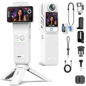 C400 4K YouTube Creator Vlogging Camera,7H Battery Handle,3-in-1 Handheld Wearable Travel Camera with 2.29" Touchscreen, 6-Axis Stabilization,30M Waterproof Camara para grabar contenido,White C400 4K YouTube Creator Vlogging Camera,7H Battery Handle,3-in-1 Handheld Wearable Travel Camera with 2.29" Touchscreen, 6-Axis Stabilization,30M Waterproof Camara para grabar contenido,White