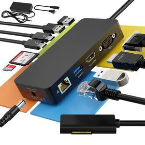 Surface Pro Docking Station Dual Monitor 4K@60Hz HDMI+VGA, 11 in 1 Surface Dock 2 USB C Travel Surface Docking for MS Surface Pro 12/11/10/9/X/8/7/6/5/4/3,Surface Laptop 7-1, Surface Go/Book Surface Pro Docking Station Dual Monitor 4K@60Hz HDMI+VGA, 11 in 1 Surface Dock 2 USB C Travel Surface Docking for MS Surface Pro 12/11/10/9/X/8/7/6/5/4/3,Surface Laptop 7-1, Surface Go/Book