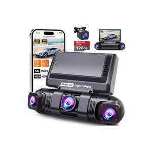 Dash Cam Front and Rear 360 Dashcam 4 Channel Car Camera Dash Camera for Cars, QHD 2K+1080P*3 Camara with 128GB Card, 5G WiFi &APP Control, Night Vision/G-Sensor, 168°Wide Angle, Parking Mode Dash Cam Front and Rear 360 Dashcam 4 Channel Car Camera Dash Camera for Cars, QHD 2K+1080P*3 Camara with 128GB Card, 5G WiFi &APP Control, Night Vision/G-Sensor, 168°Wide Angle, Parking Mode
