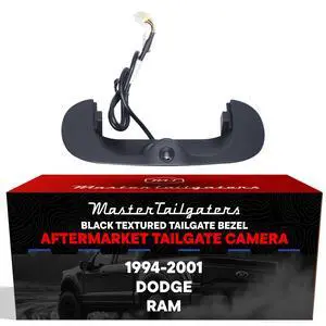Black Tailgate Bezel with Backup Camera Replacement for Dodge Ram (1994-2001) | IP68 Waterproof | Parking Grid Lines Available | Easy to Install Black Tailgate Bezel with Backup Camera Replacement for Dodge Ram (1994-2001) | IP68 Waterproof | Parking Grid Lines Available | Easy to Install
